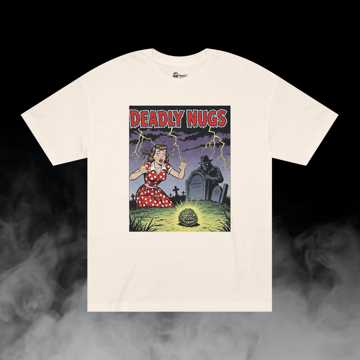 Deadly Nugs, Grave Danger! T-Shirt, Premium, Unisex, Graphic T-Shirt, Cream, Front