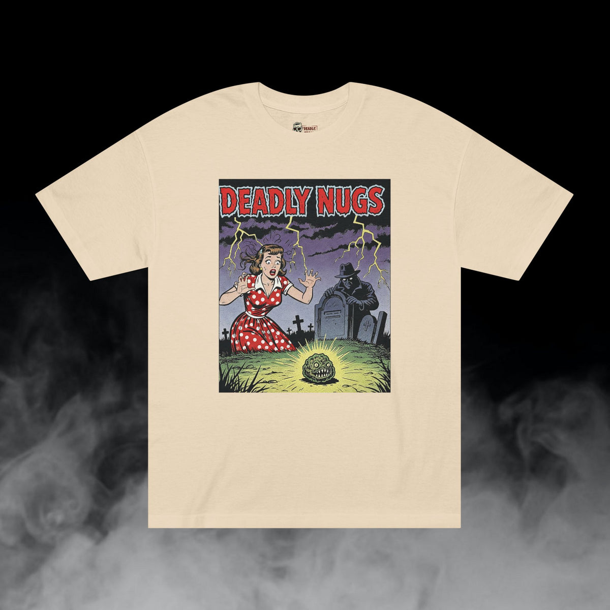 Deadly Nugs, Grave Danger! T-Shirt, Premium, Unisex, Graphic T-Shirt, Sand, Front