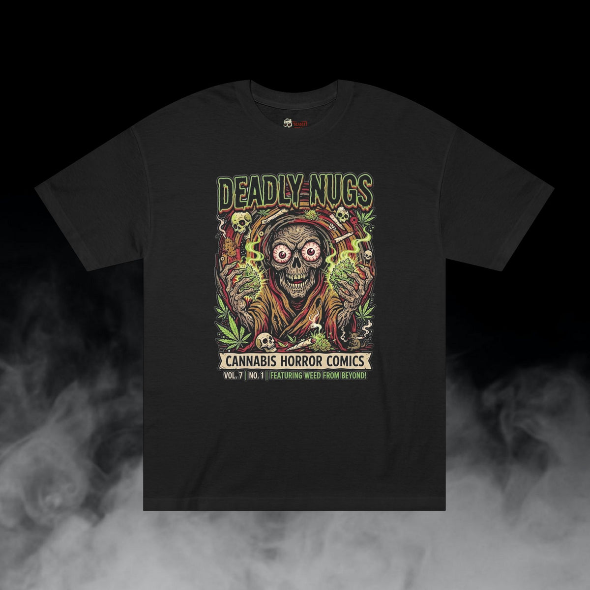 Deadly Nugs, Grim Toker of the Deep T-Shirt, Premium, Unisex, Graphic T-Shirt, Black, Front