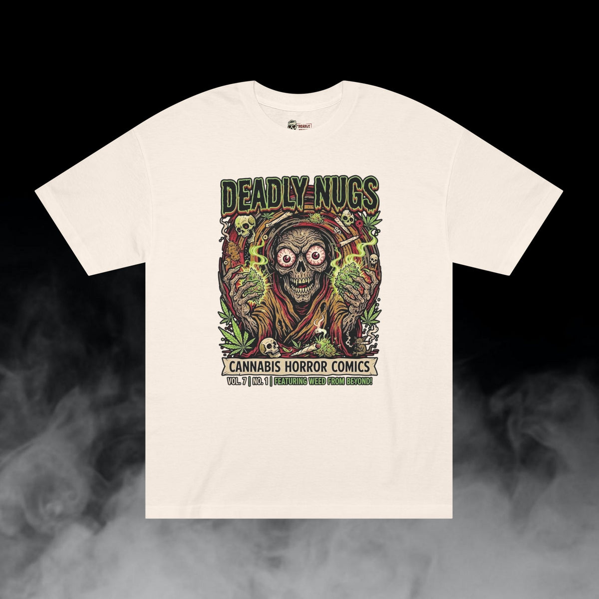 Deadly Nugs, Grim Toker of the Deep T-Shirt, Premium, Unisex, Graphic T-Shirt, Cream, Front