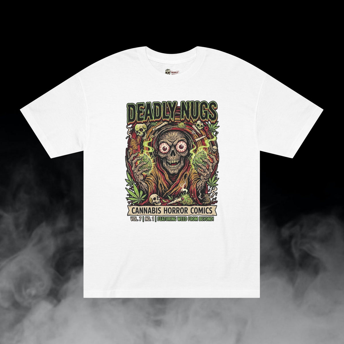 Deadly Nugs, Grim Toker of the Deep T-Shirt, Premium, Unisex, Graphic T-Shirt, White, Front