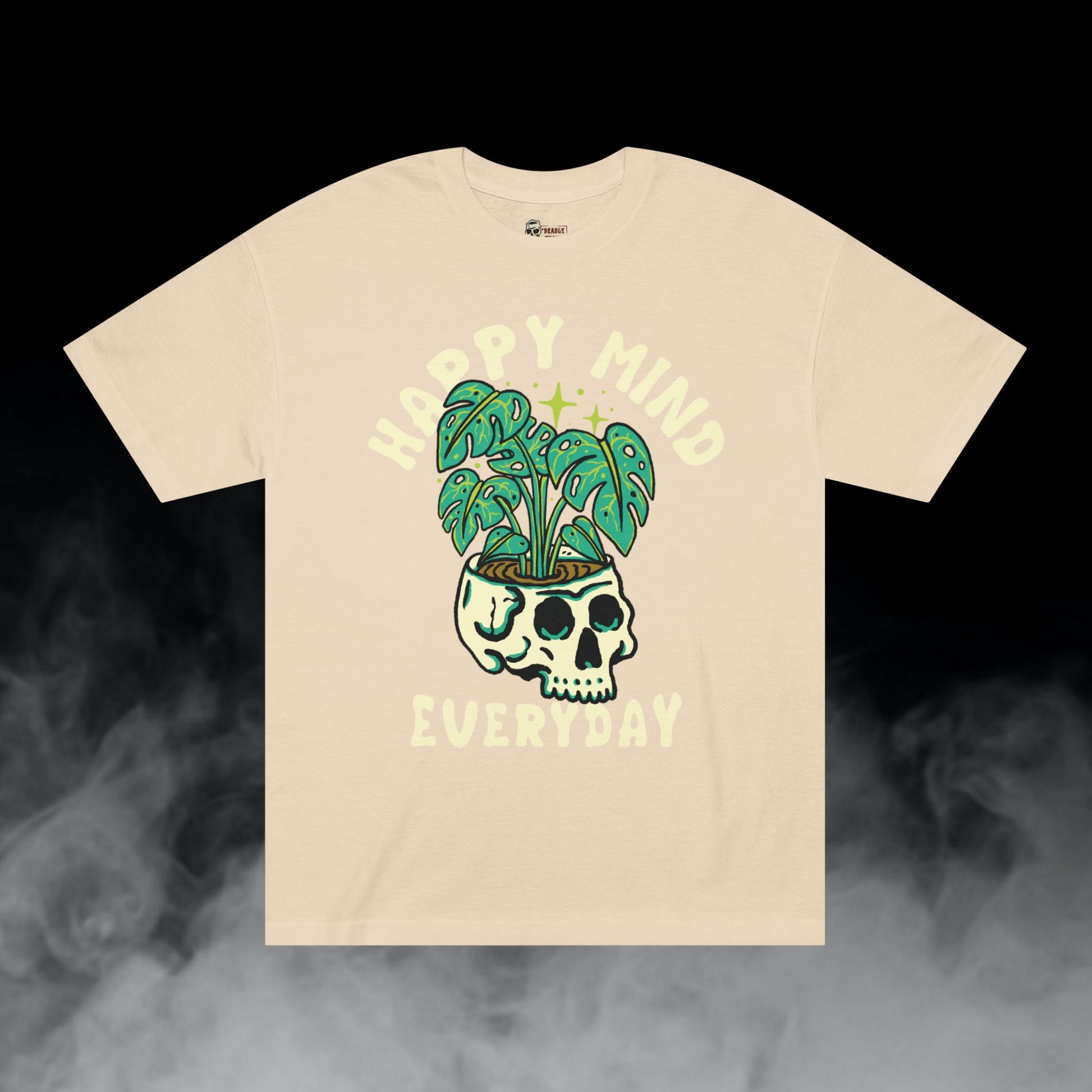 Deadly Nugs, Happy Mind Everyday T-Shirt, Premium, Unisex, Graphic T-Shirt, Sand