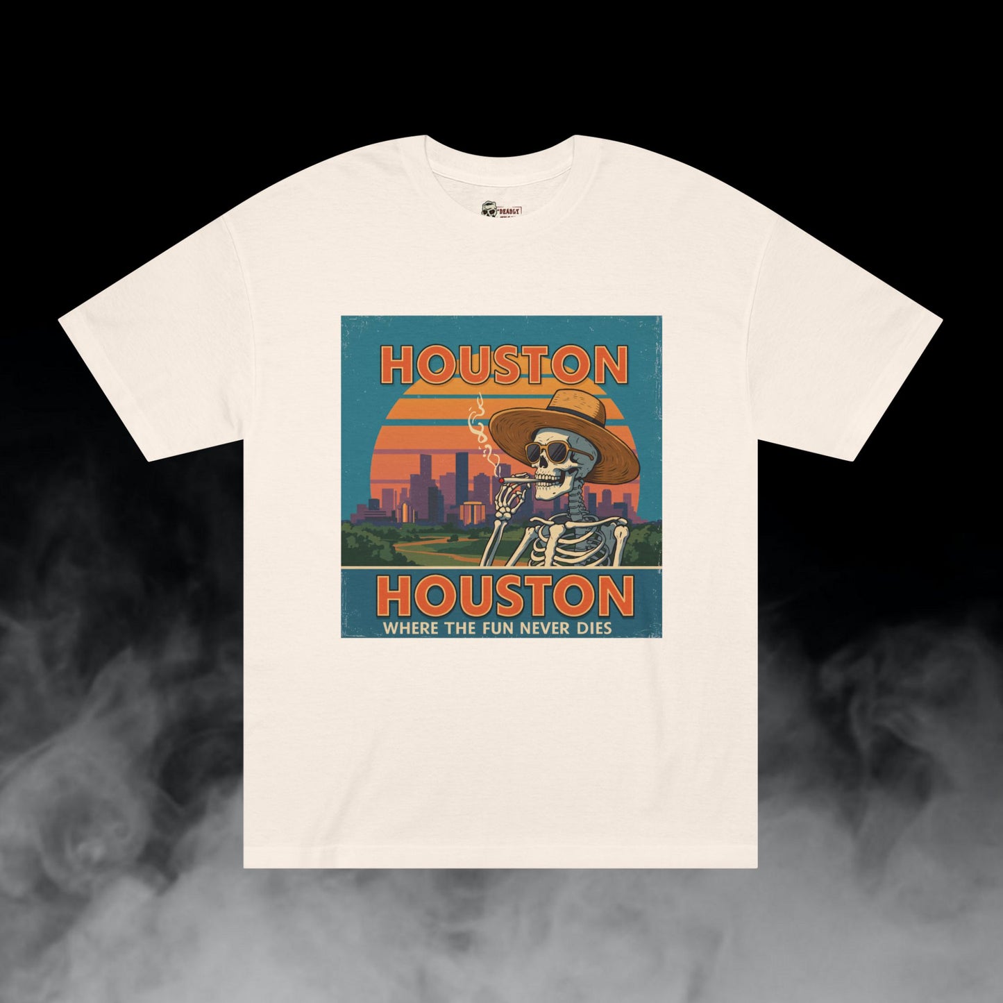 Deadly Nugs, Houston Fun Never Dies T-Shirt, Premium, Unisex, Graphic T-Shirt, Cream