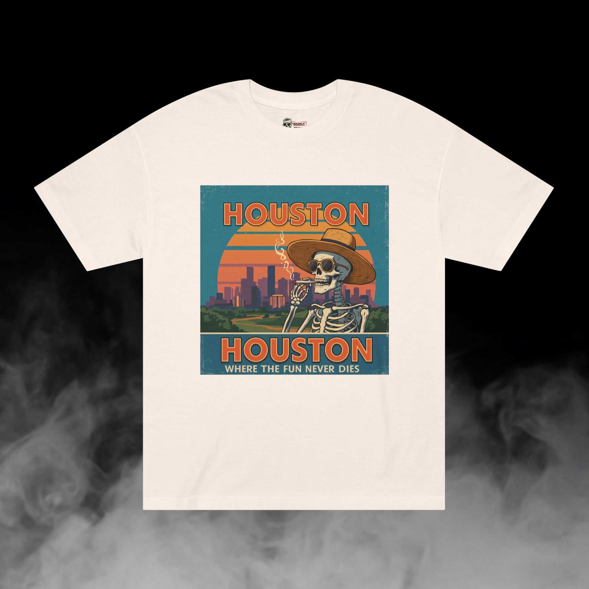 Deadly Nugs, Houston Fun Never Dies T-Shirt, Premium, Unisex, Graphic T-Shirt, Cream