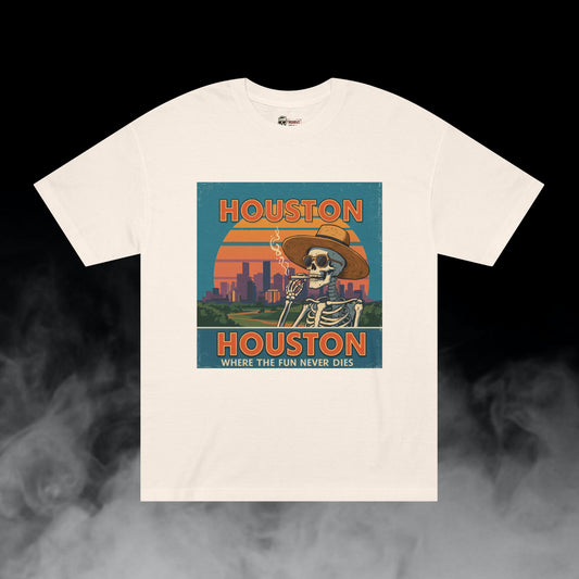 Deadly Nugs, Houston Fun Never Dies T-Shirt, Premium, Unisex, Graphic T-Shirt, Cream