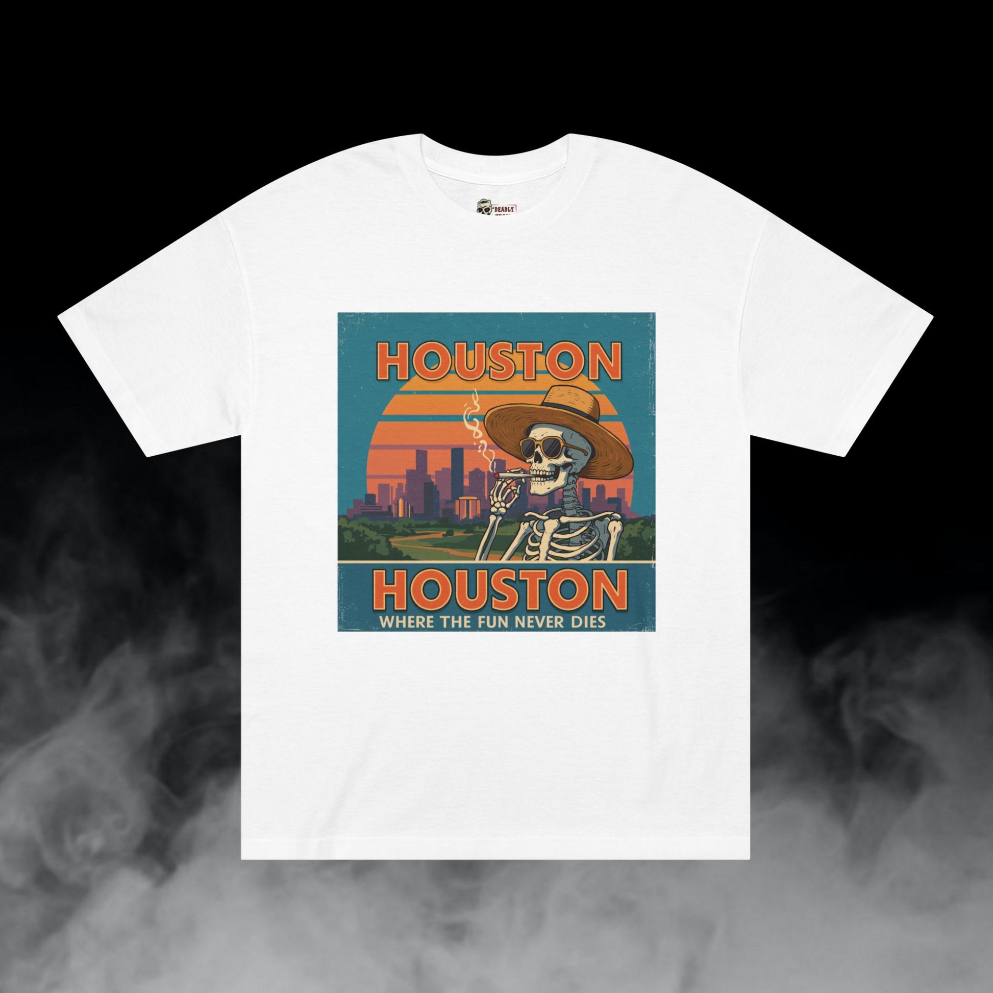 Deadly Nugs, Houston Fun Never Dies T-Shirt, Premium, Unisex, Graphic T-Shirt, White