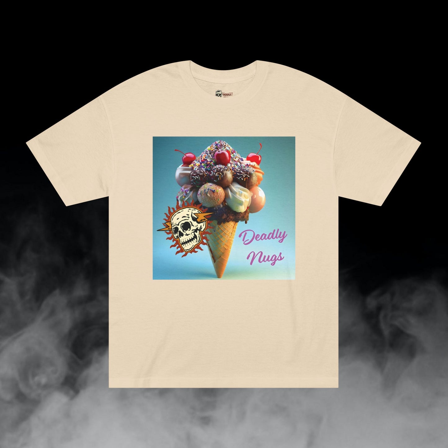 Deadly Nugs, Ice Cream T-Shirt, Premium, Unisex, Graphic T-Shirt, Sand