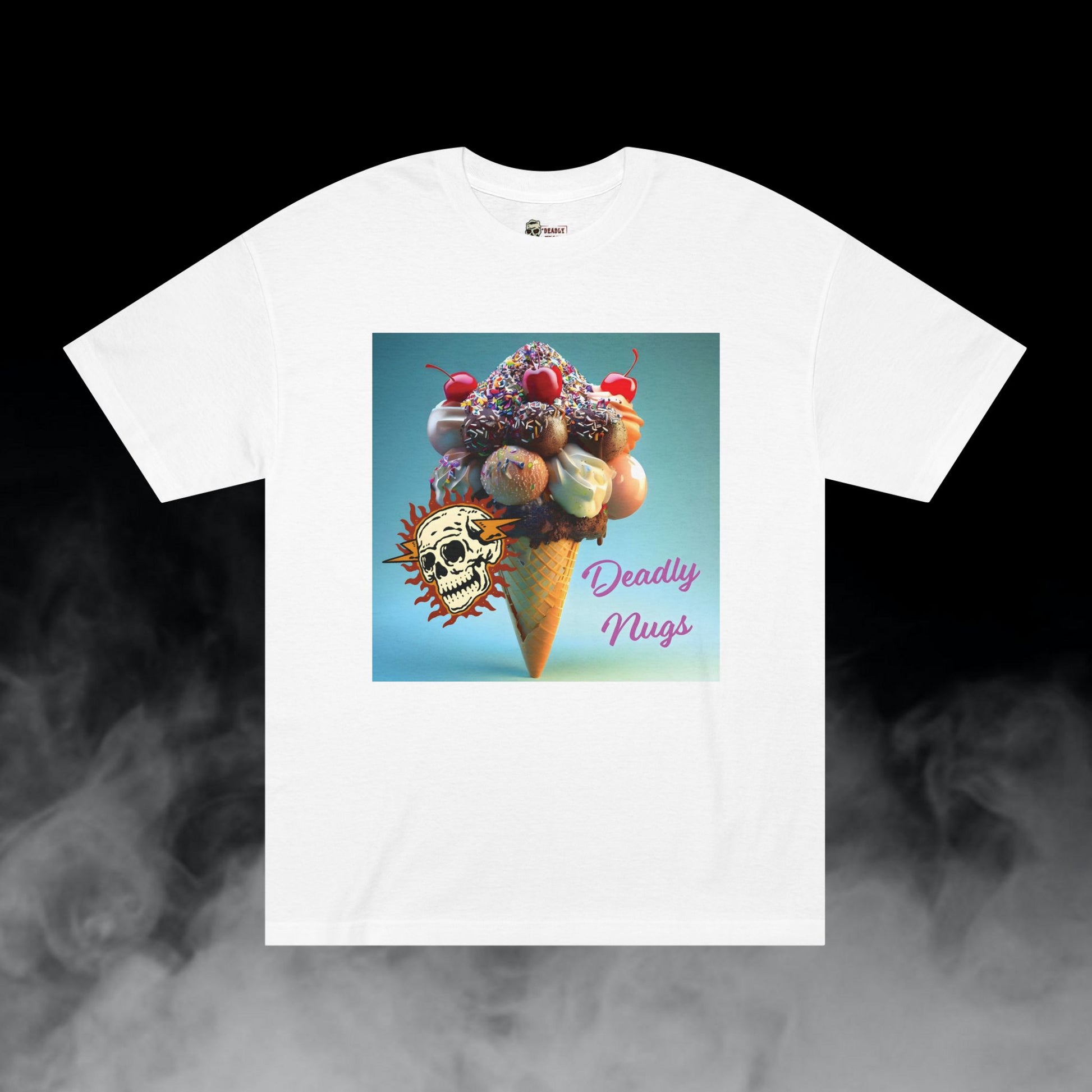 Deadly Nugs, Ice Cream T-Shirt, Premium, Unisex, Graphic T-Shirt, White