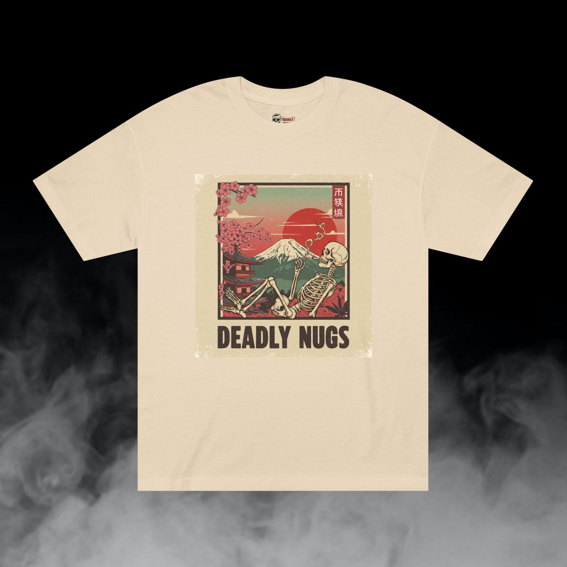 Deadly Nugs, Japanese Sunset T-Shirt, Premium, Unisex, Graphic T-Shirt, Sand