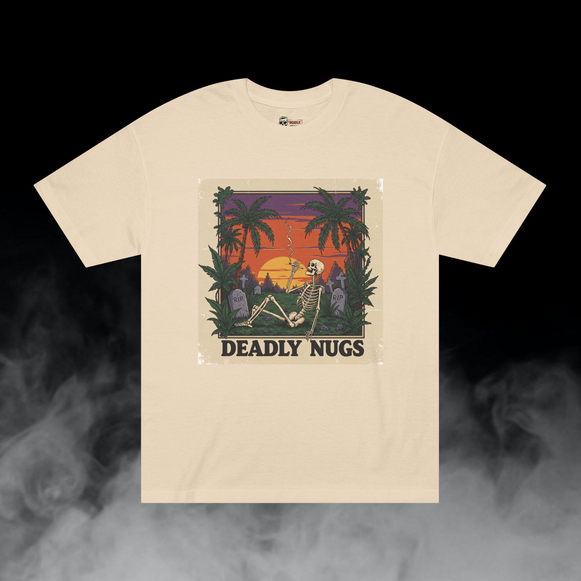 Deadly Nugs, Jungle Sunset T-Shirt, Premium, Unisex, Graphic T-Shirt, Sand