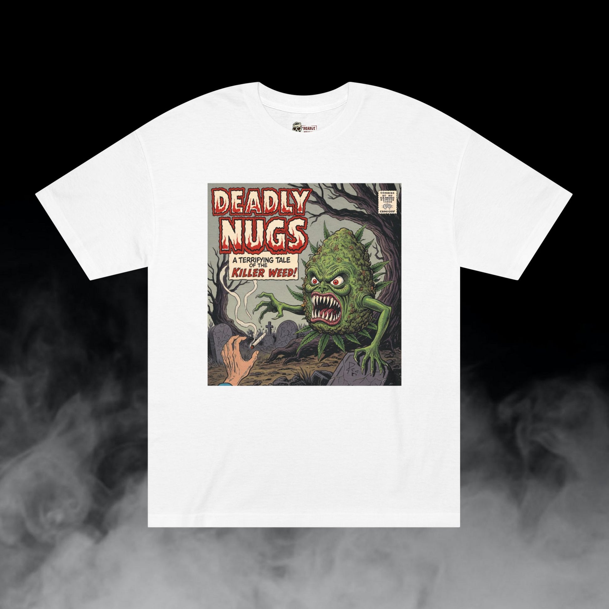 Deadly Nugs, Killer Weed T-Shirt, Premium, Unisex, Graphic T-Shirt, White