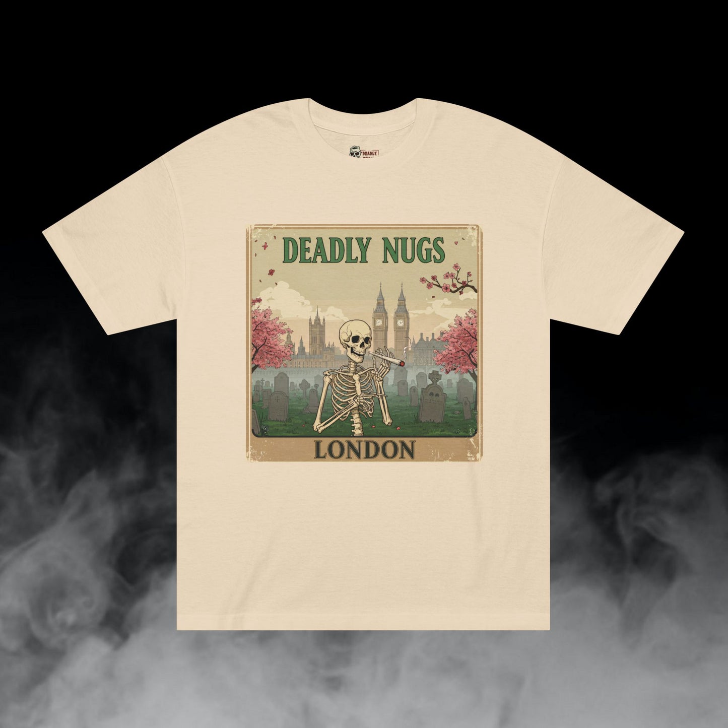 Deadly Nugs, London Blossoms T-Shirt, Premium, Unisex, Graphic T-Shirt, Sand