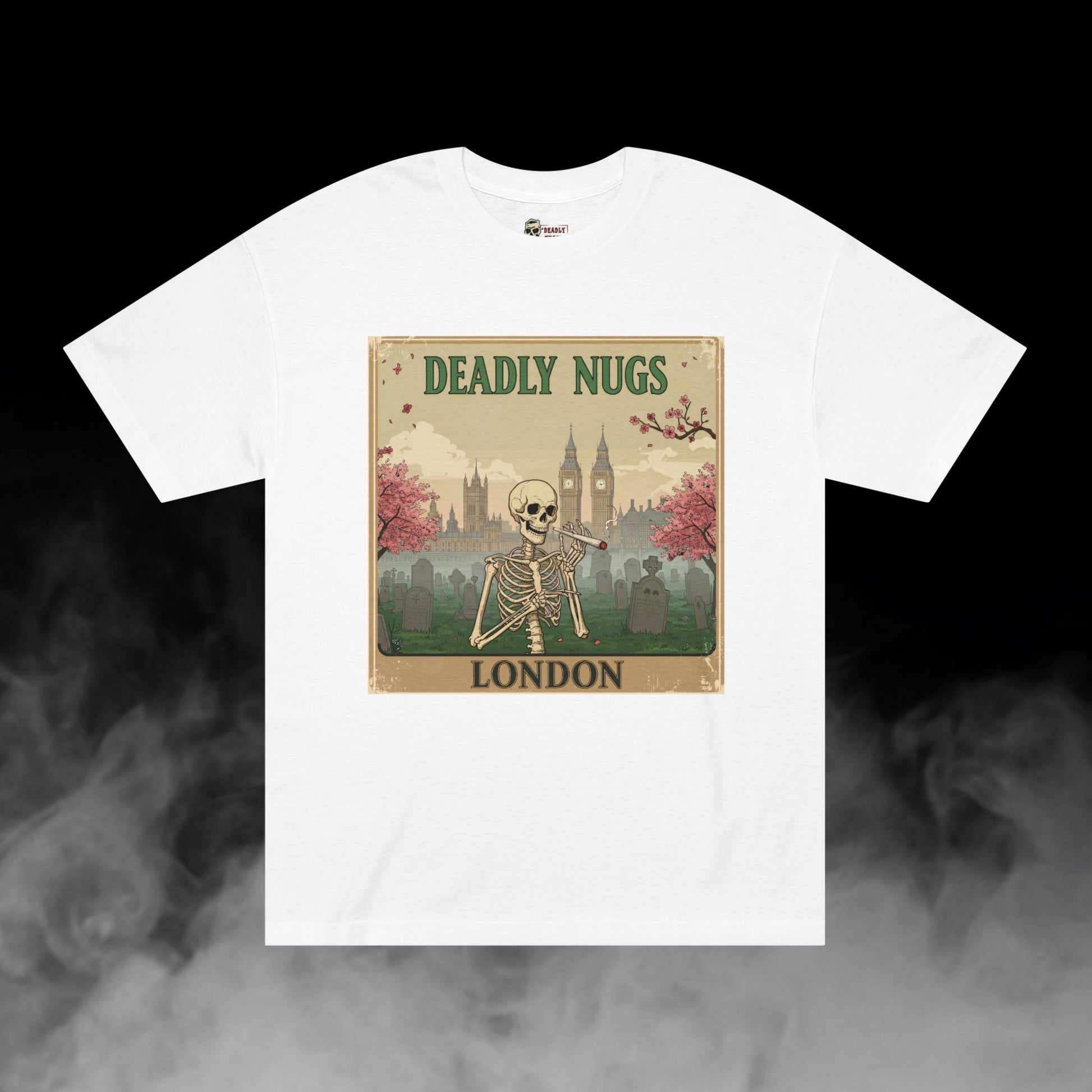 Deadly Nugs, London Blossoms T-Shirt, Premium, Unisex, Graphic T-Shirt, White
