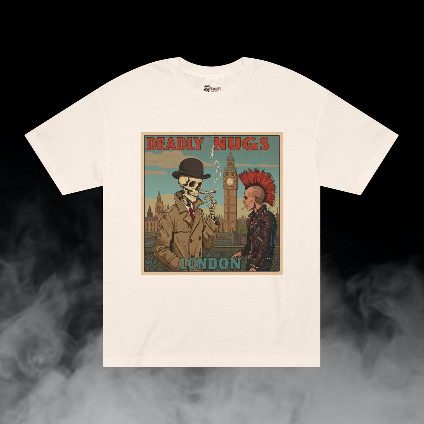 Deadly Nugs, London Punk T-Shirt, Premium, Unisex, Graphic T-Shirt, Cream