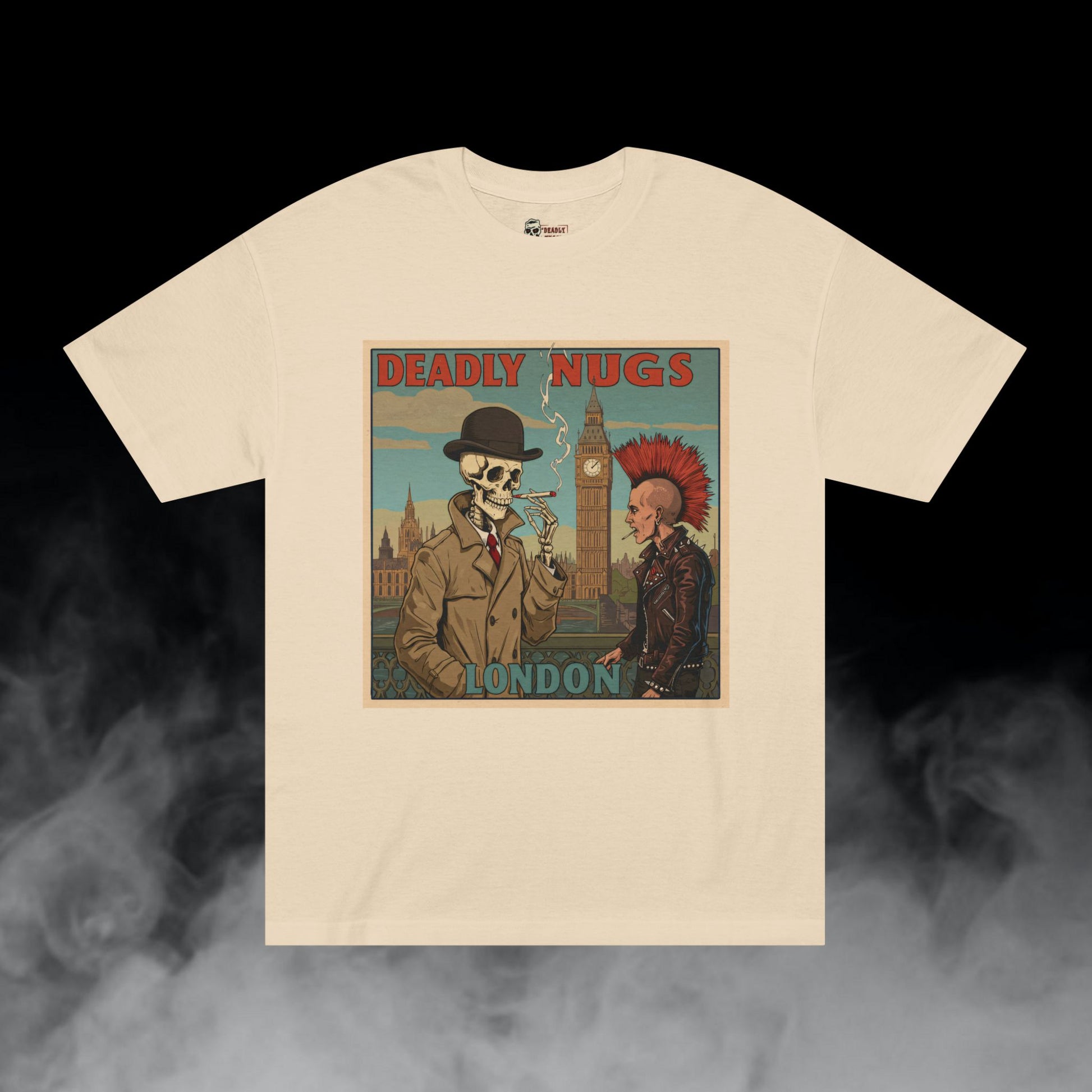 Deadly Nugs, London Punk T-Shirt, Premium, Unisex, Graphic T-Shirt, Sand