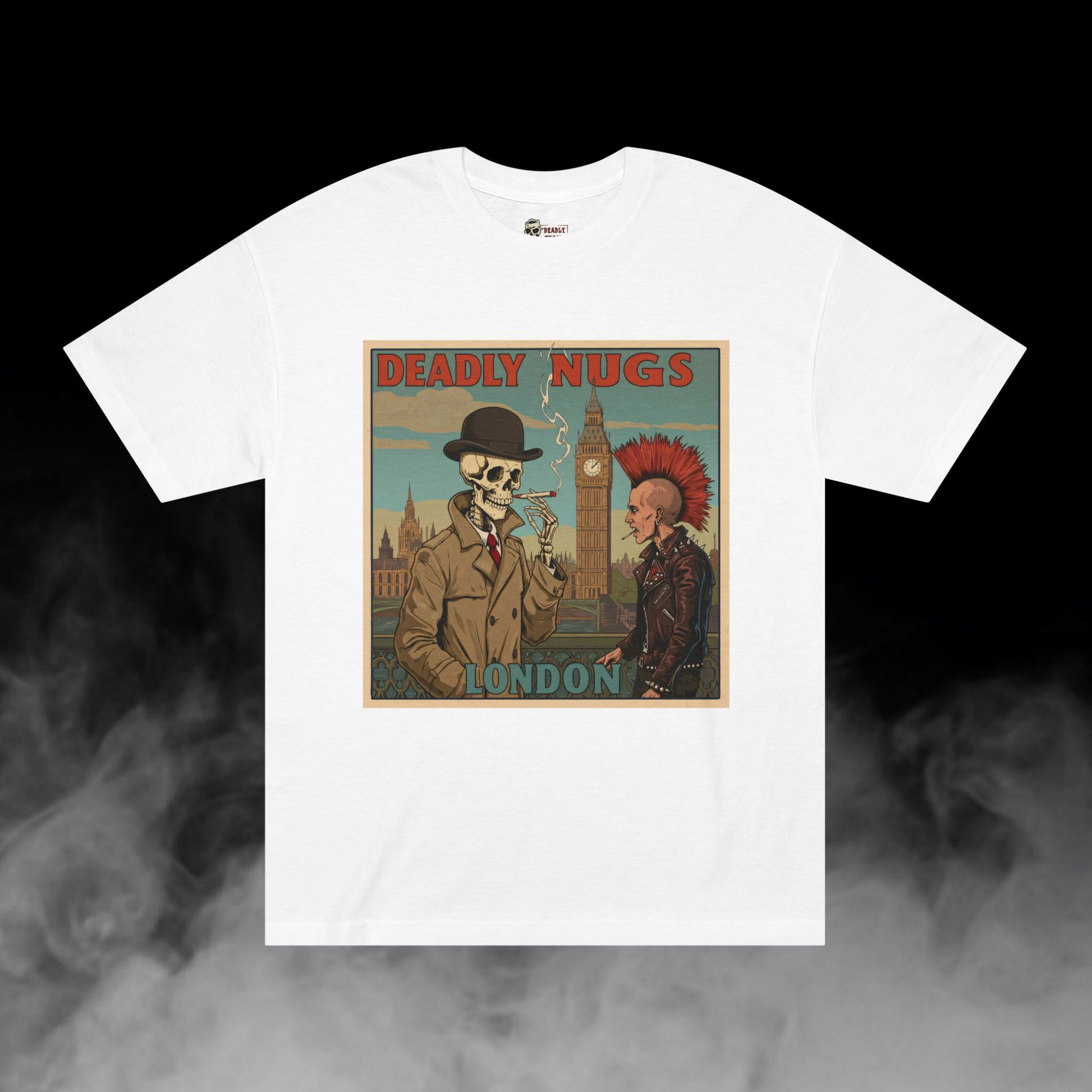 Deadly Nugs, London Punk T-Shirt, Premium, Unisex, Graphic T-Shirt, White