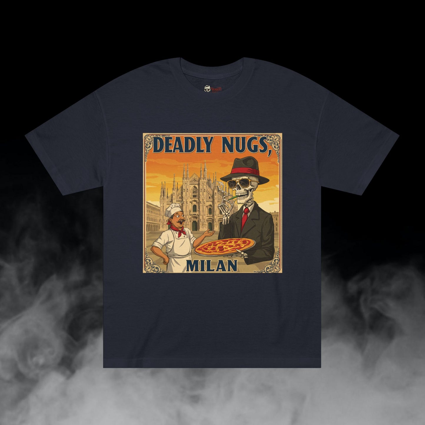 Deadly Nugs, Pizza in Milan T-Shirt, Premium, Unisex, Graphic T-Shirt, Black