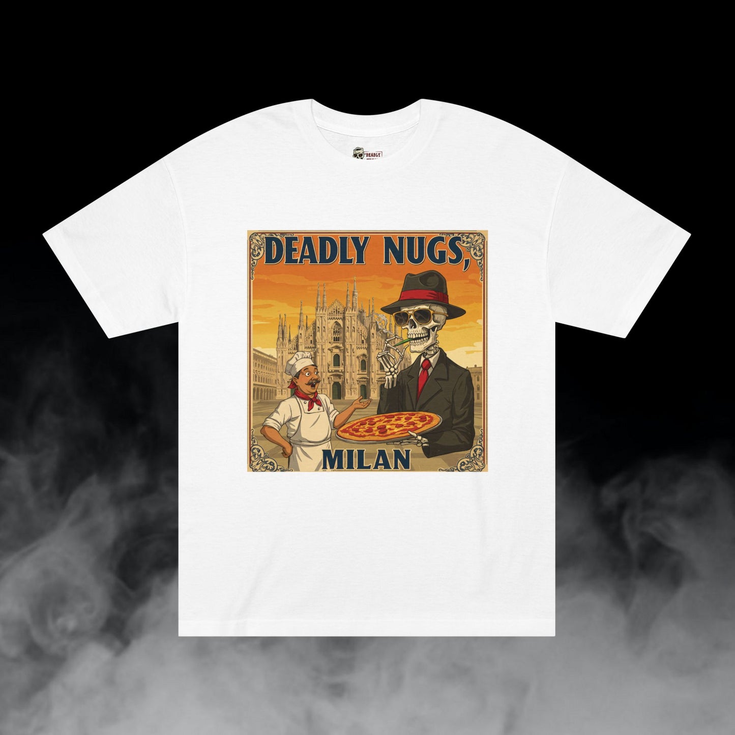 Deadly Nugs, Pizza in Milan T-Shirt, Premium, Unisex, Graphic T-Shirt, White