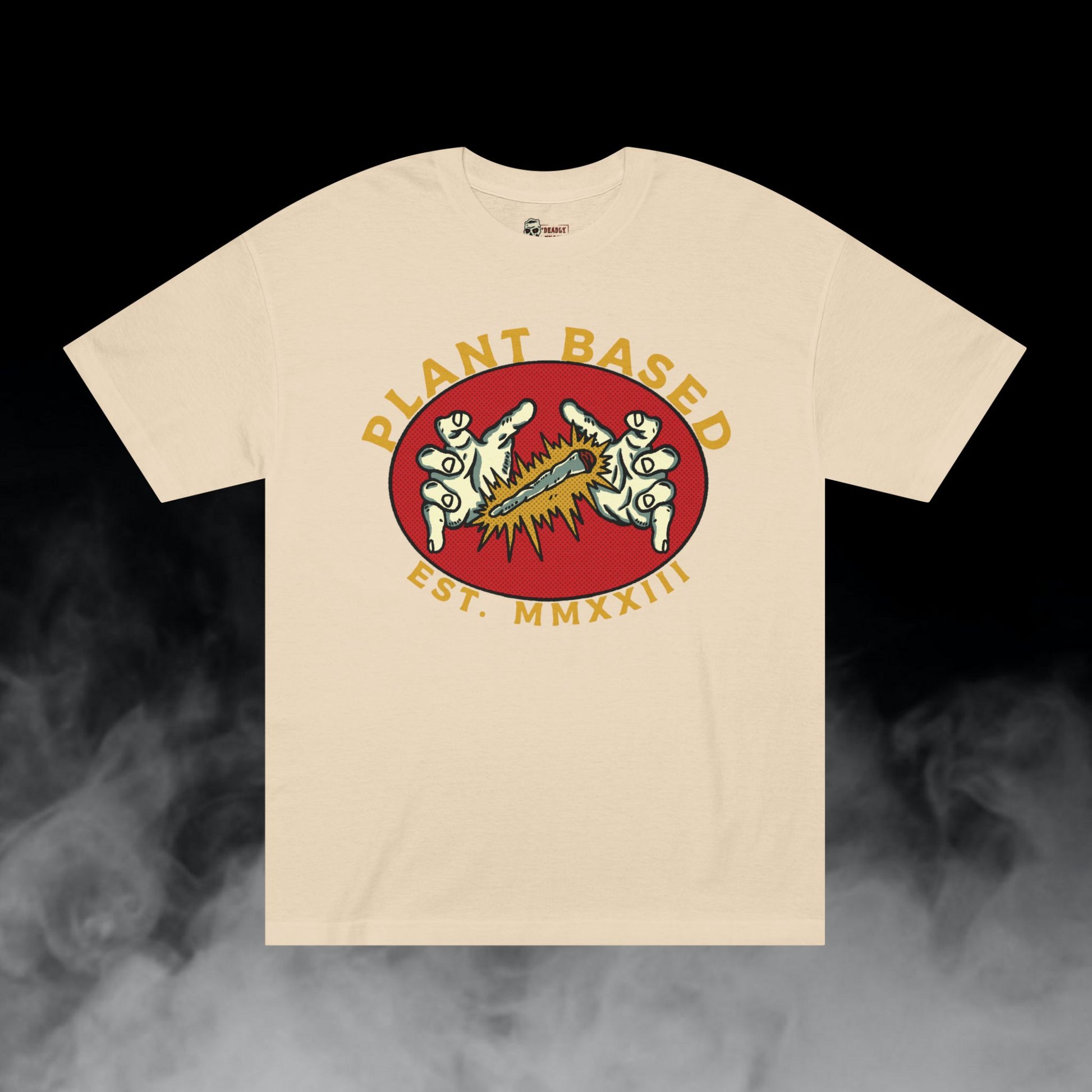 Deadly Nugs, Plant Based T-Shirt, Premium, Unisex, Graphic T-Shirt, Sand