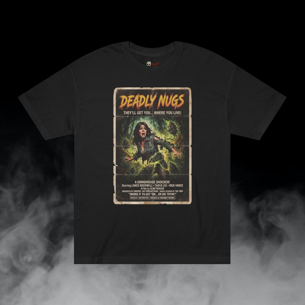 Deadly Nugs, Root of Evil T-Shirt, Premium, Unisex, Graphic T-Shirt, Black, Front