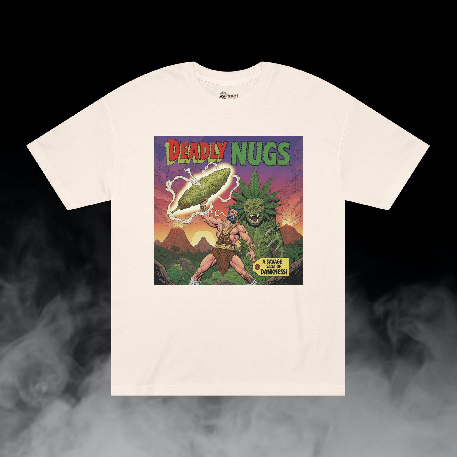Deadly Nugs, Savage Dankness T-Shirt, Premium, Unisex, Graphic T-Shirt, Cream, Front