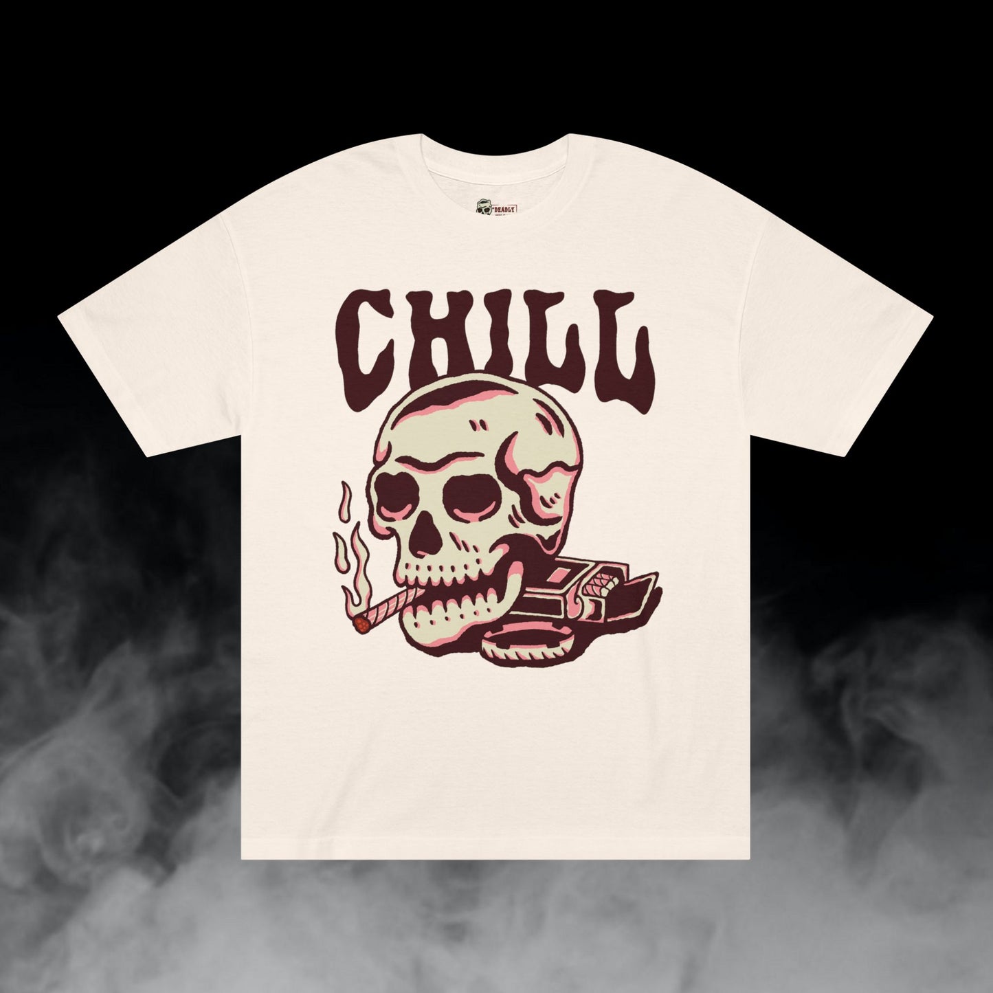 Deadly Nugs, Smoke Break T-Shirt, Premium, Unisex, Graphic T-Shirt, Cream