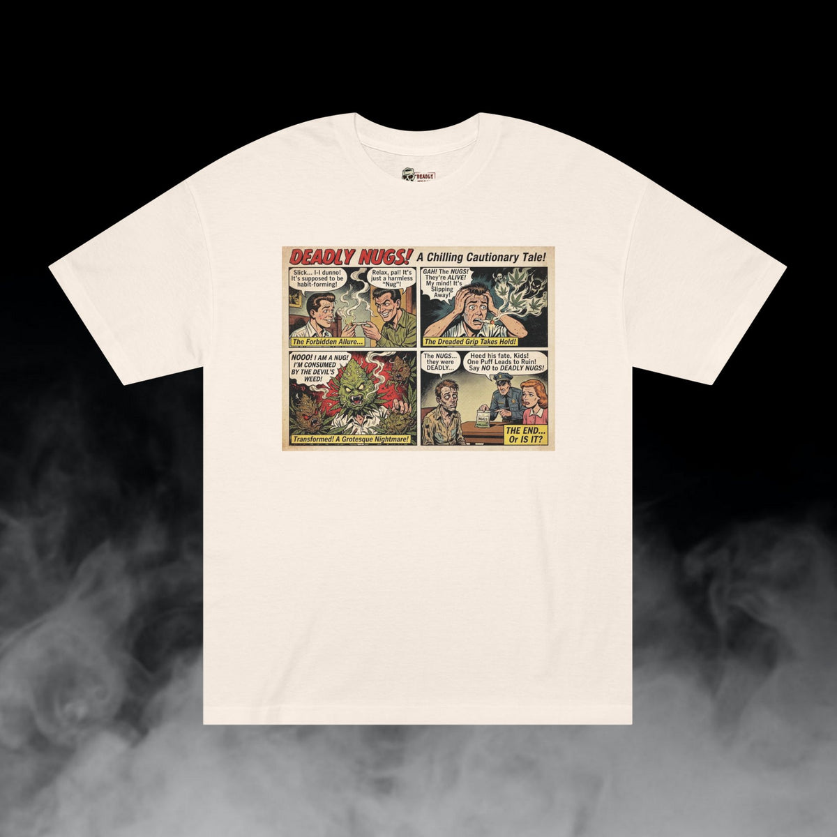 Deadly Nugs, The Dreaded Grip T-Shirt, Premium, Unisex, Graphic T-Shirt, Cream, Front