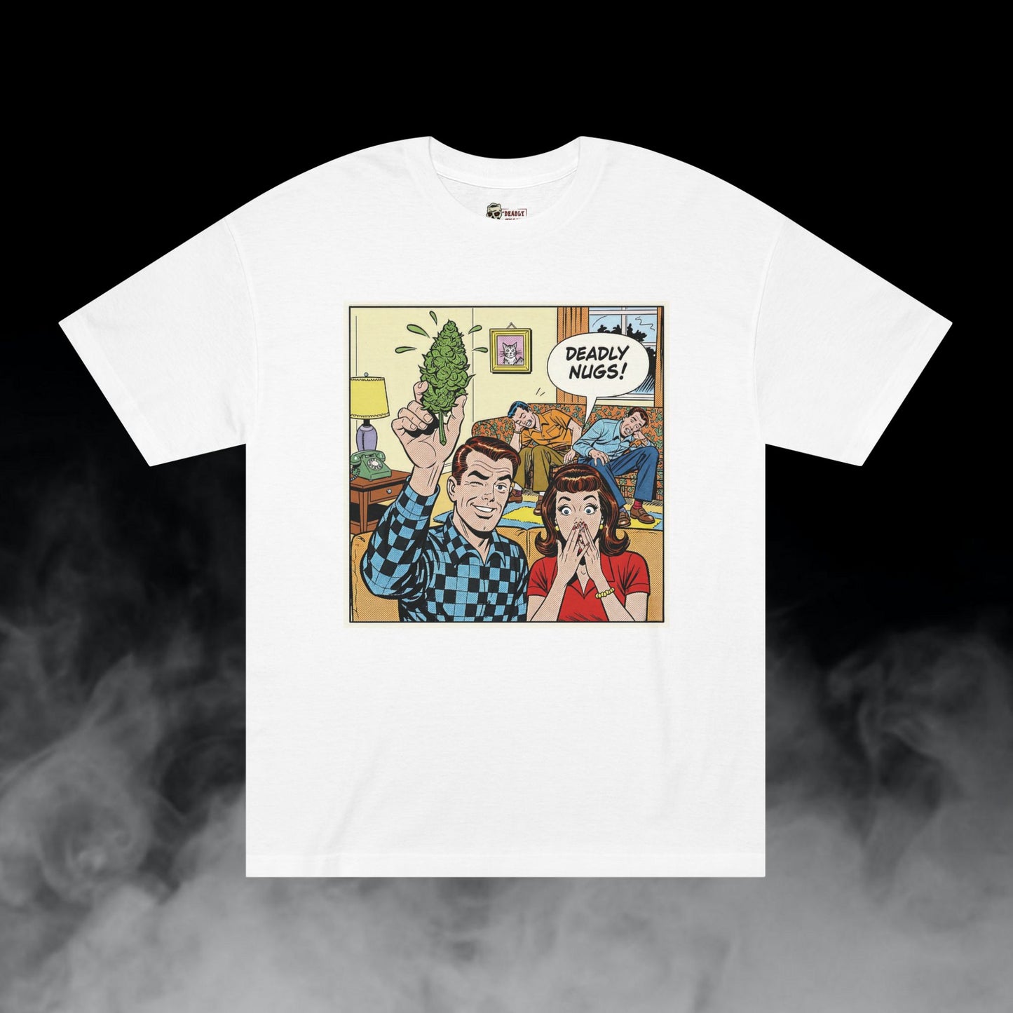 Deadly Nugs, The Living Room Legend T-Shirt, Premium, Unisex, Graphic T-Shirt, White, Front