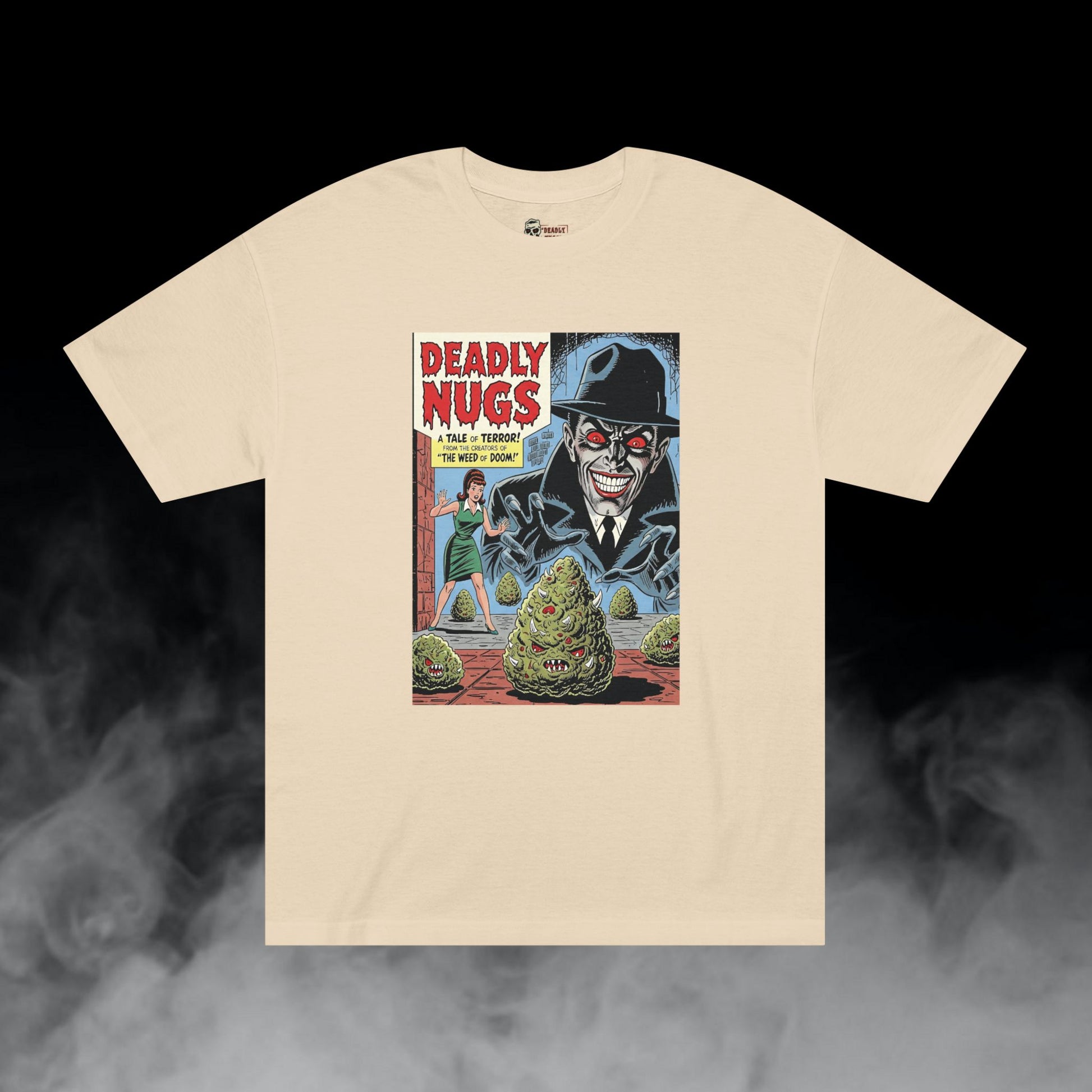 Deadly Nugs, The Sinister Stash T-Shirt, Premium, Unisex, Graphic T-Shirt, Sand