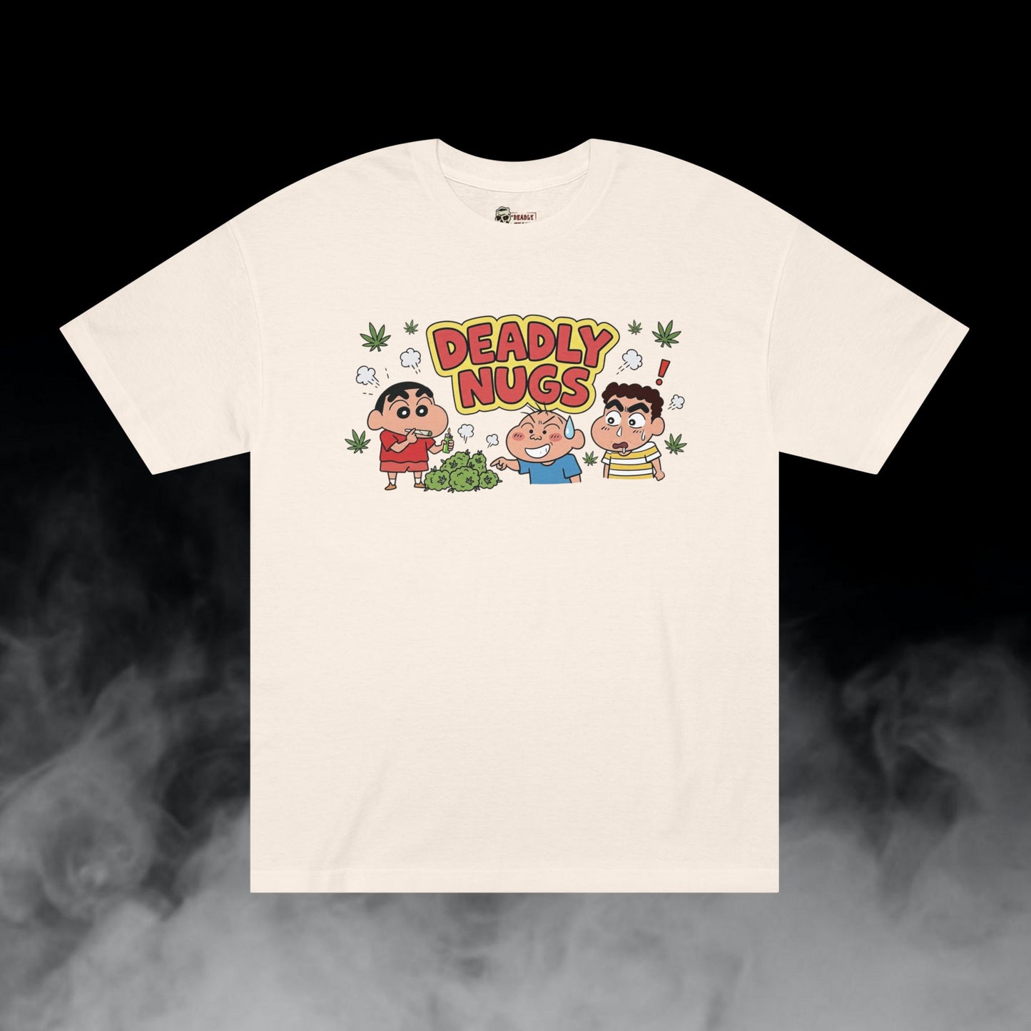 Deadly Nugs, Tokers Nohara T-Shirt, Premium, Unisex, Graphic T-Shirt, Cream, Front