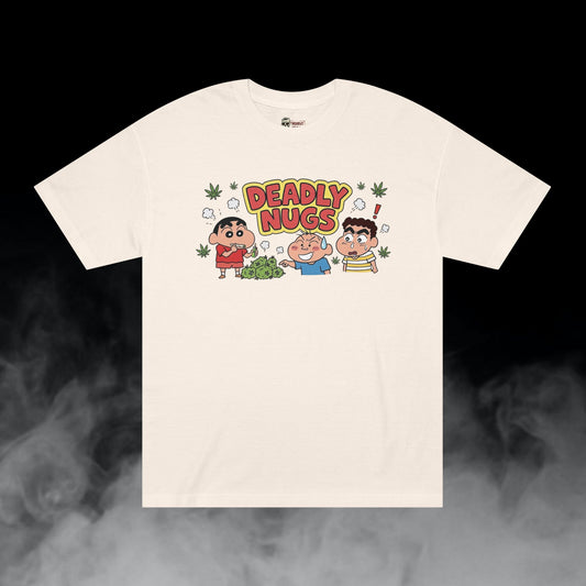 Deadly Nugs, Tokers Nohara T-Shirt, Premium, Unisex, Graphic T-Shirt, Cream, Front