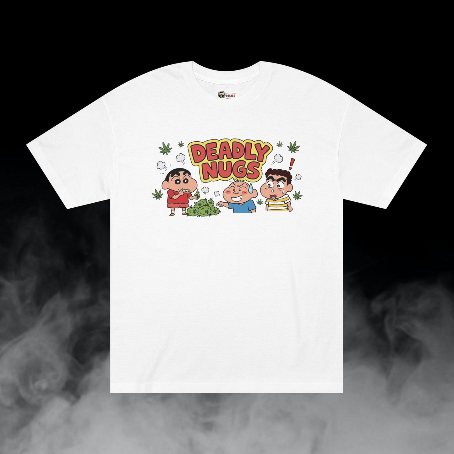 Deadly Nugs, Tokers Nohara T-Shirt, Premium, Unisex, Graphic T-Shirt, White, Front