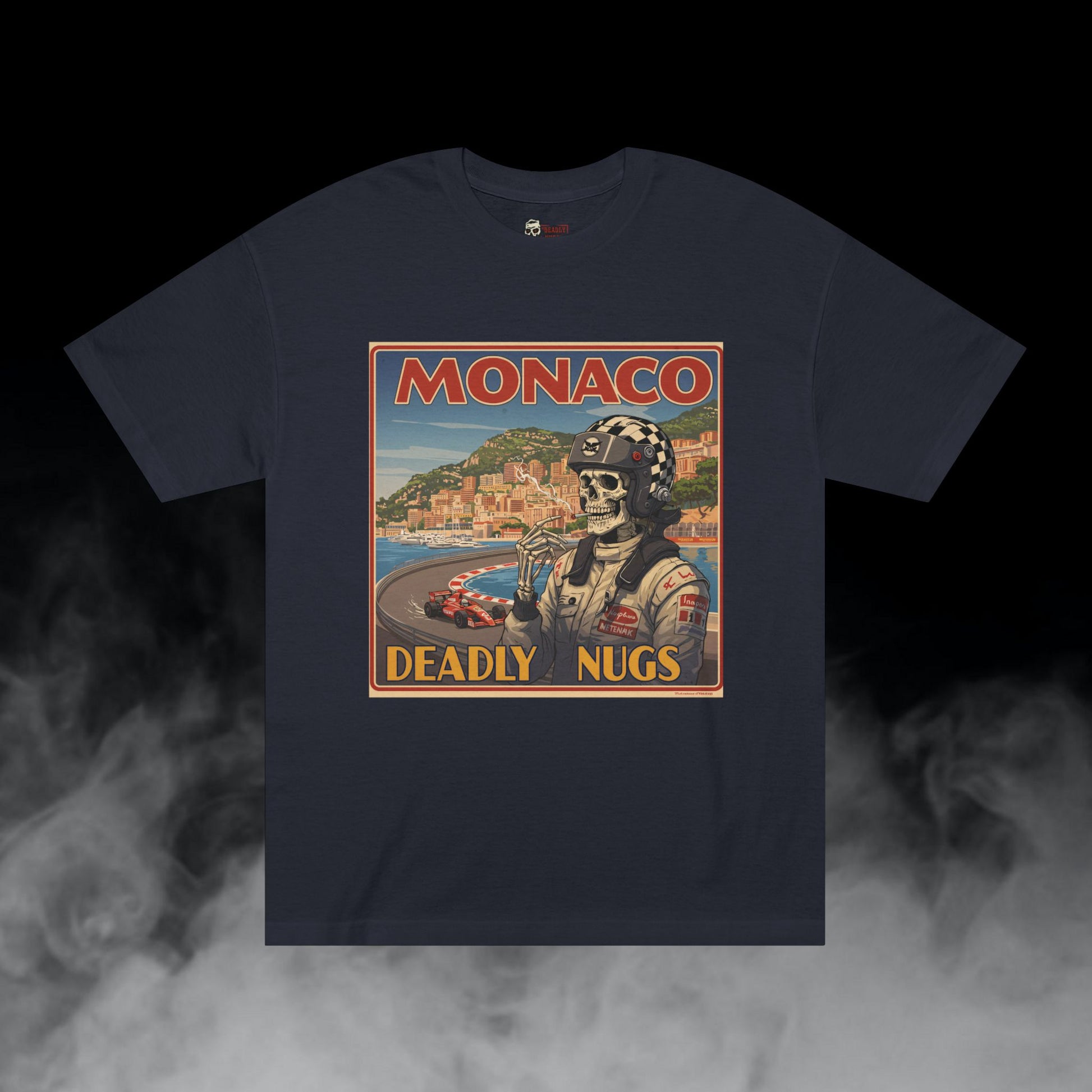 Deadly Nugs, Vintage Racing Monaco T-Shirt, Premium, Unisex, Graphic T-Shirt, Black