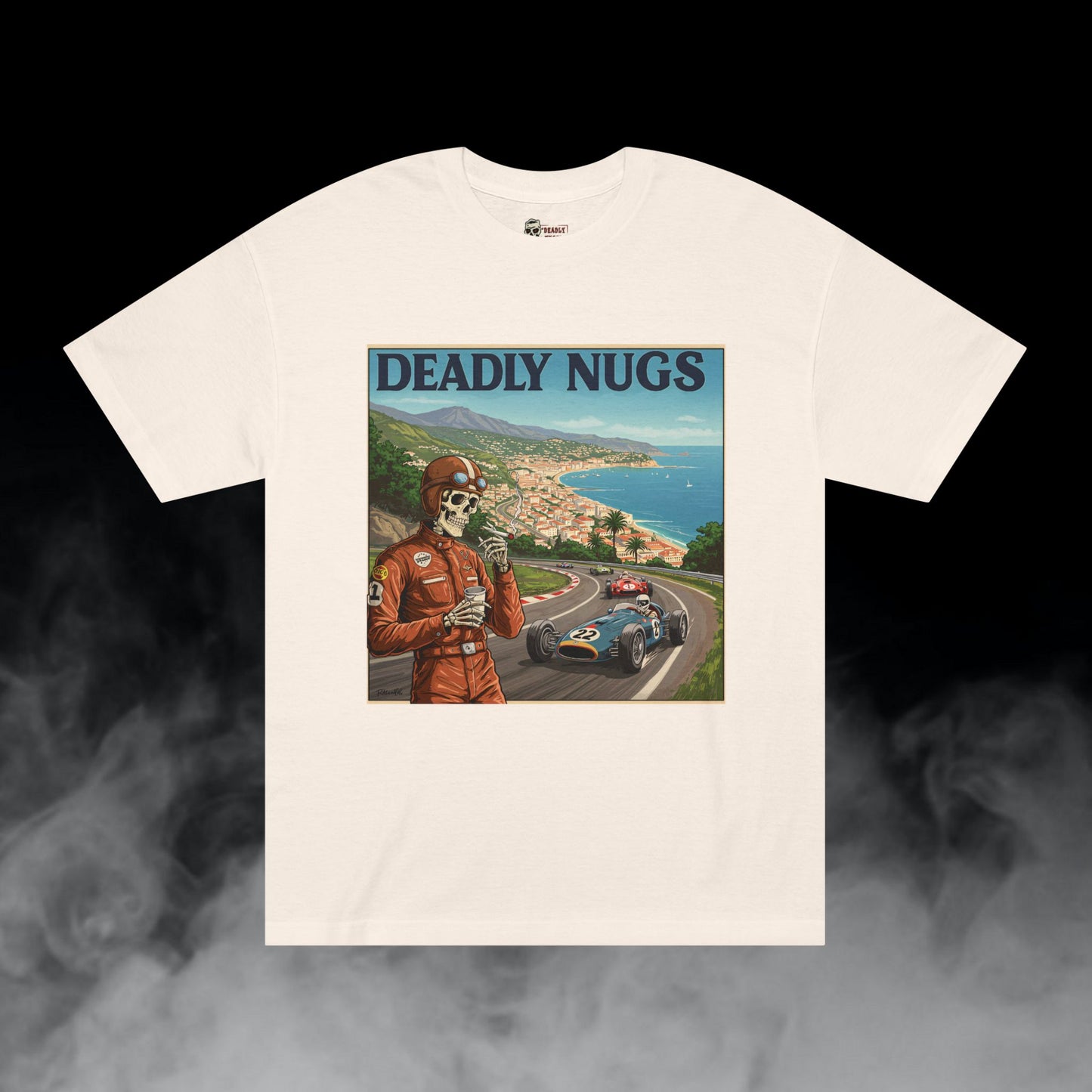 Deadly Nugs, Vintage Racing T-Shirt, Premium, Unisex, Graphic T-Shirt, Cream