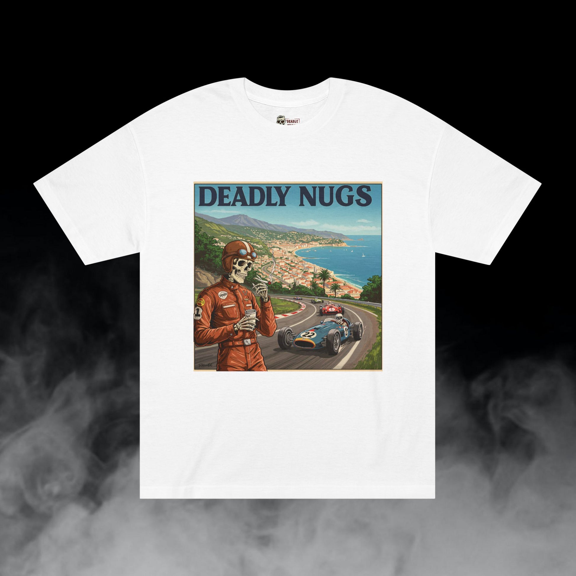 Deadly Nugs, Vintage Racing T-Shirt, Premium, Unisex, Graphic T-Shirt, White
