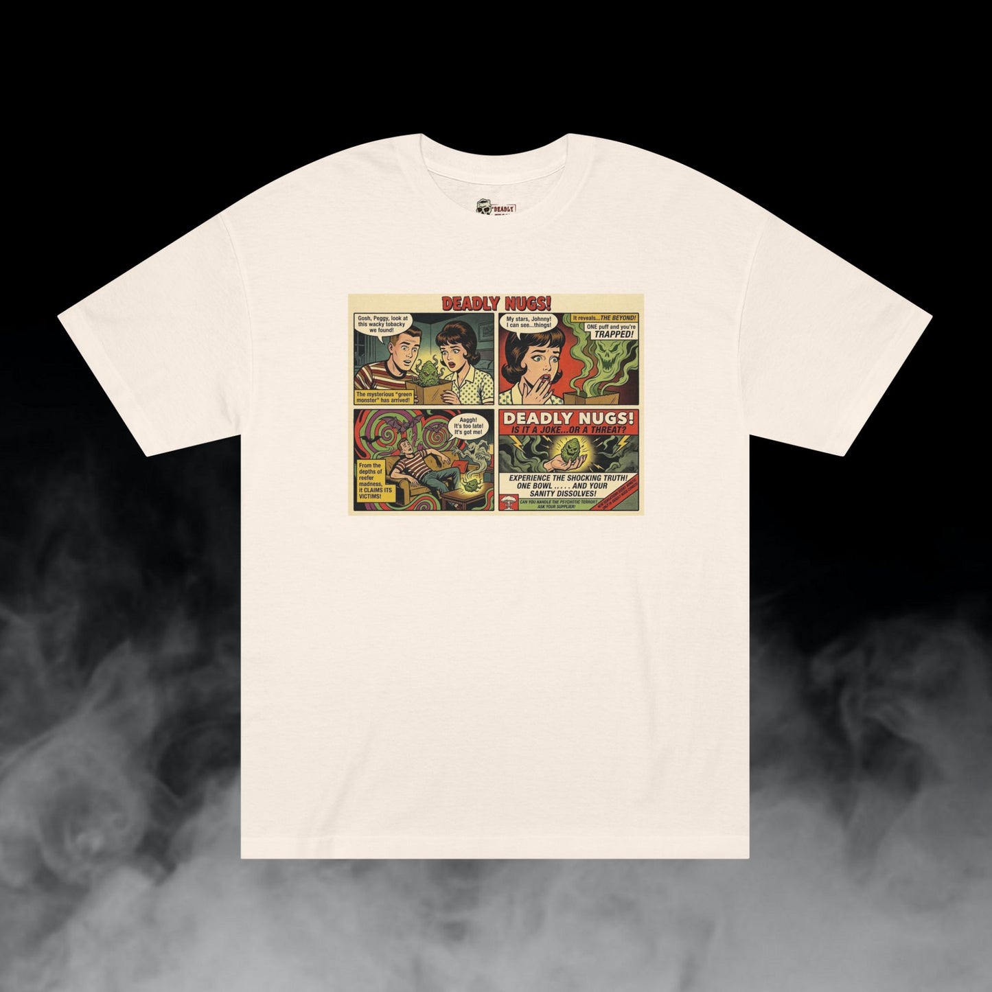 Deadly Nugs, Wacky Tobacky Terror! T-Shirt, Premium, Unisex, Graphic T-Shirt, Cream, Front