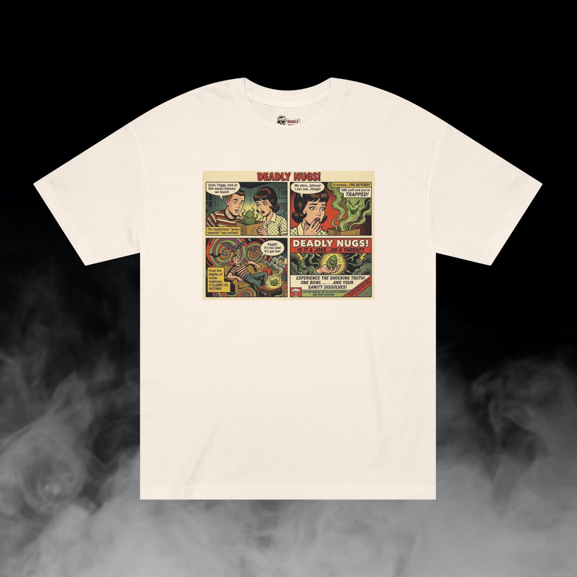 Deadly Nugs, Wacky Tobacky Terror! T-Shirt, Premium, Unisex, Graphic T-Shirt, Cream, Front