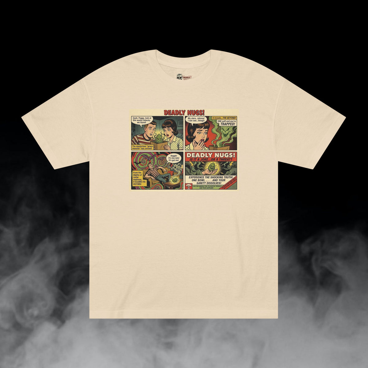 Deadly Nugs, Wacky Tobacky Terror! T-Shirt, Premium, Unisex, Graphic T-Shirt, Sand, Front