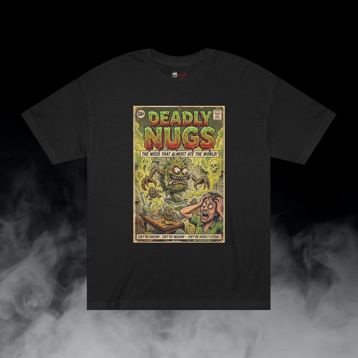 Deadly Nugs, When Nugs Attack T-Shirt, Premium, Unisex, Graphic T-Shirt, Black, Front