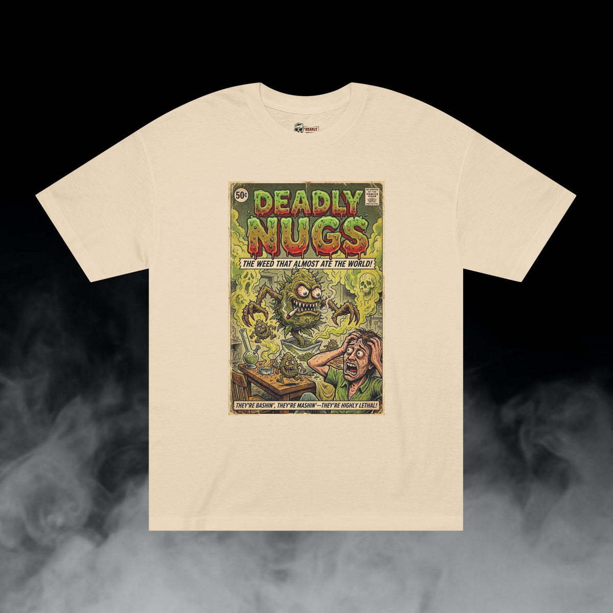Deadly Nugs, When Nugs Attack T-Shirt, Premium, Unisex, Graphic T-Shirt, Sand, Front