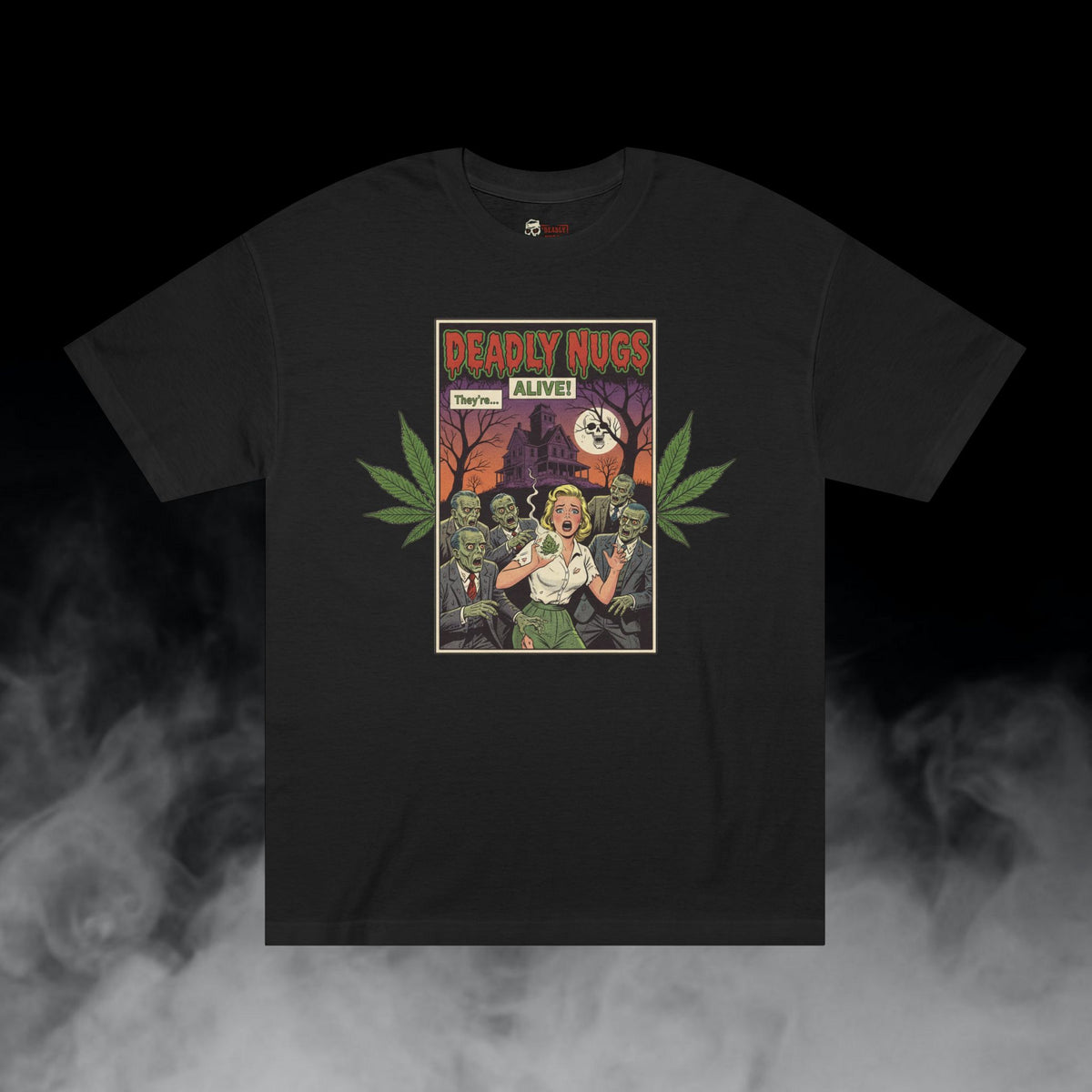Deadly Nugs, Zombie Sesh T-Shirt, Premium, Unisex, Graphic T-Shirt, Black, Front