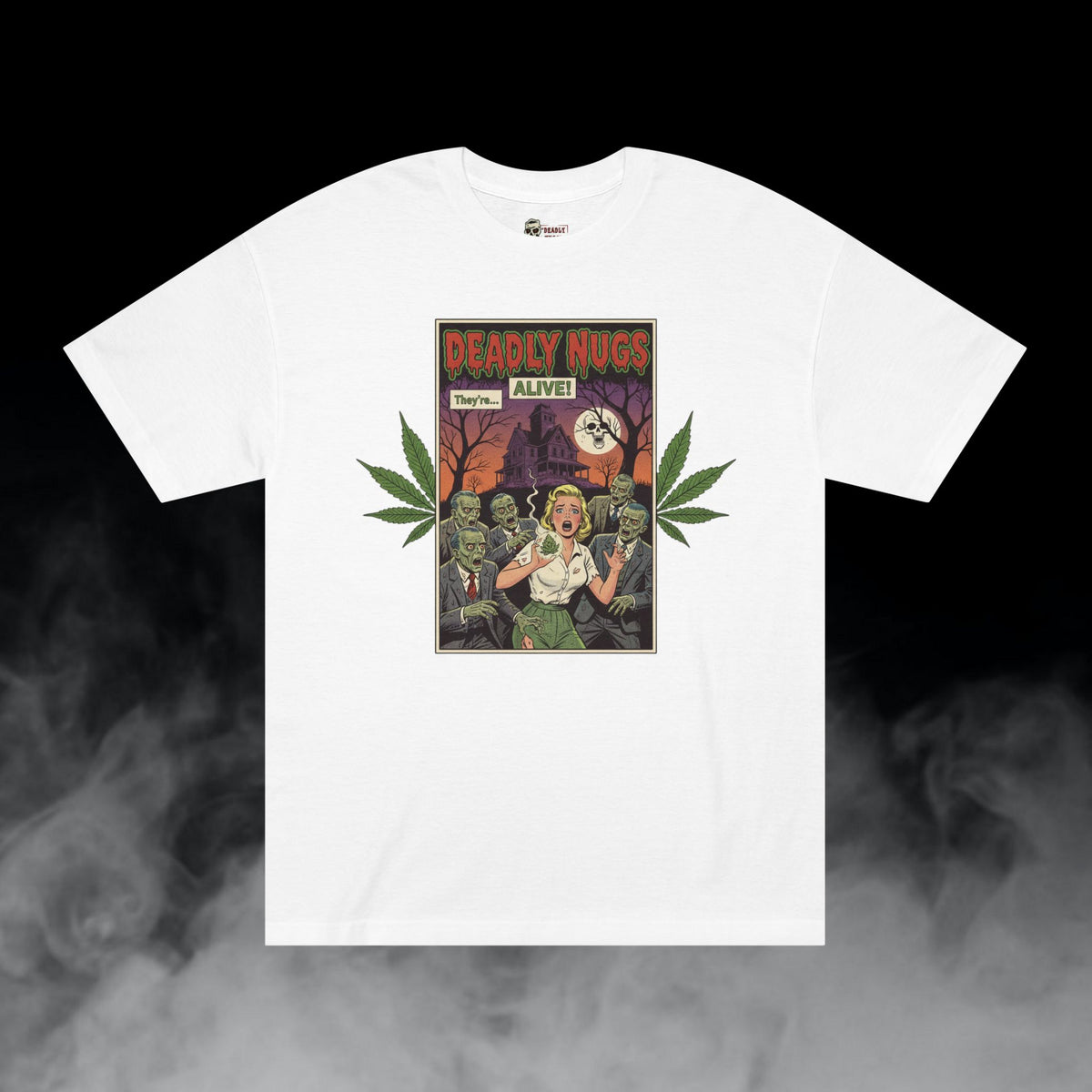 Deadly Nugs, Zombie Sesh T-Shirt, Premium, Unisex, Graphic T-Shirt, White, Front